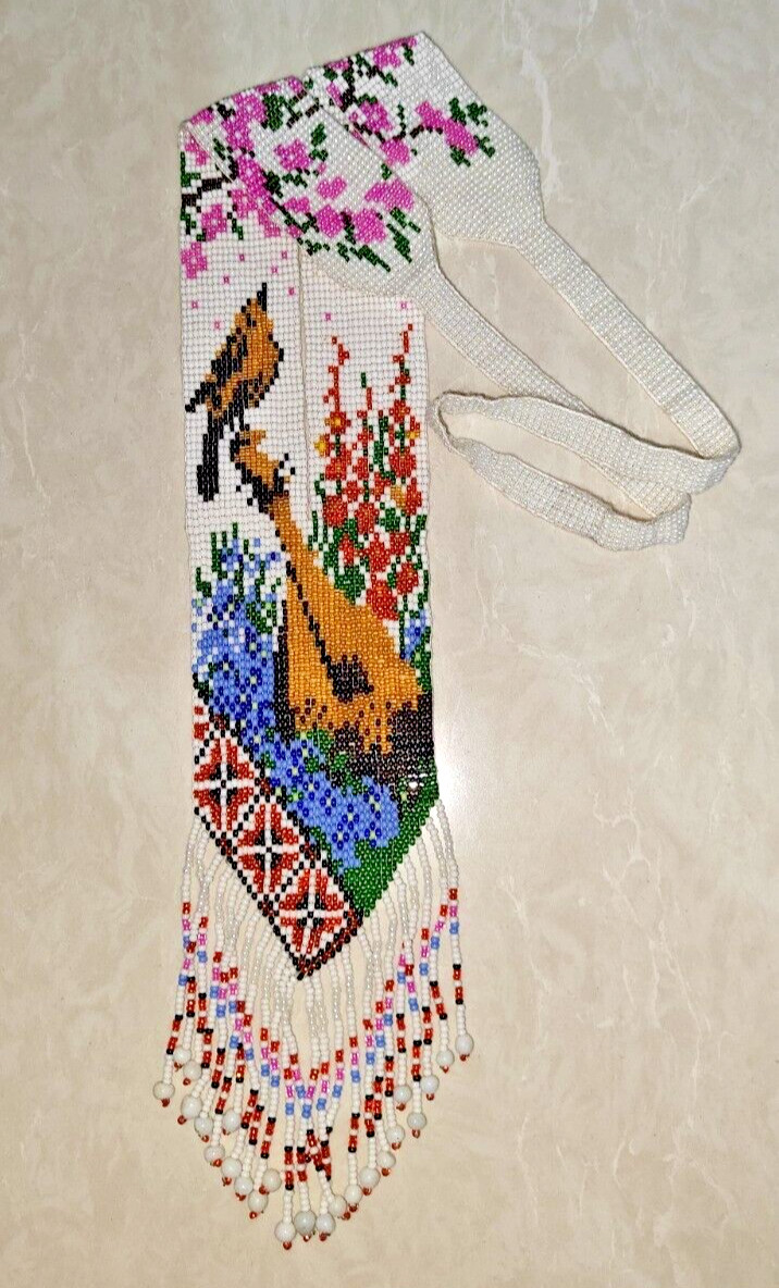Handmade Necklace Seed Bead Boho American Style Nativ Beaded Multi Strand