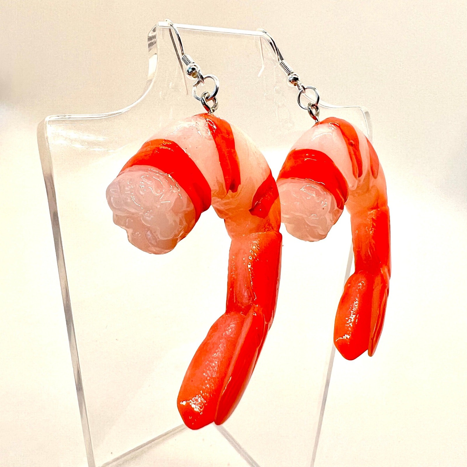 Shrimp Earrings – Cajun Seafood Dangles – Louisiana New Orleans Style