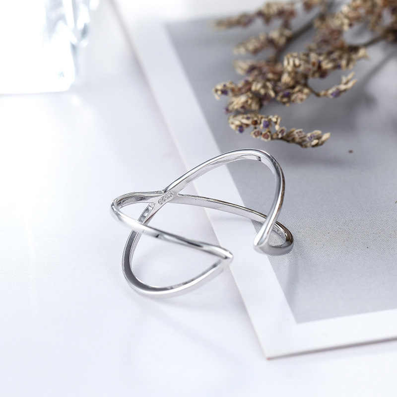 925 STAMPED STERLING SILVER Adjustable Criss Cross X Style Shape Ring Bohemian