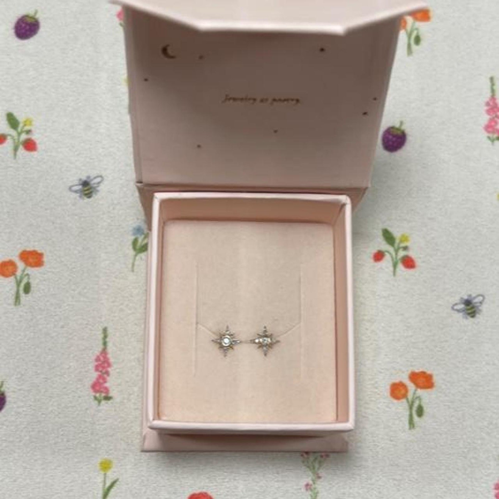 Catbird 14k Yellow Gold Diamond Star Flat Back Stud Earrings .10 ct tw New