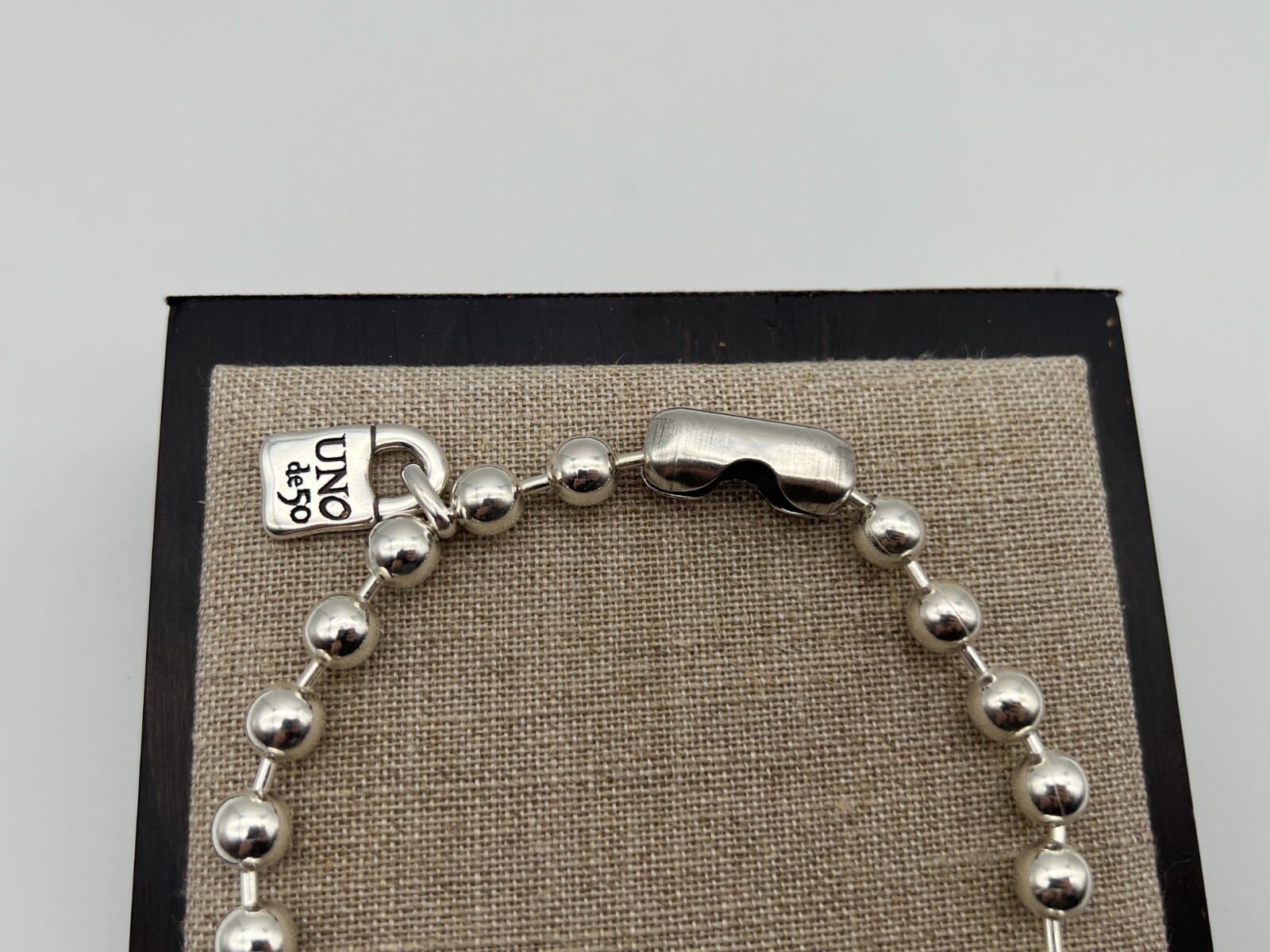 NEW Uno de 50 SNOWFLAKE Necklace Sterling Silver Plated Beaded Ball Chain