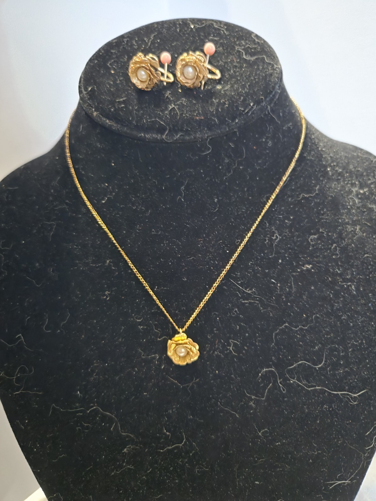 1/20 12k Gold Filled Necklace And Screw On Earring Set Unbranded Chain Unmarked