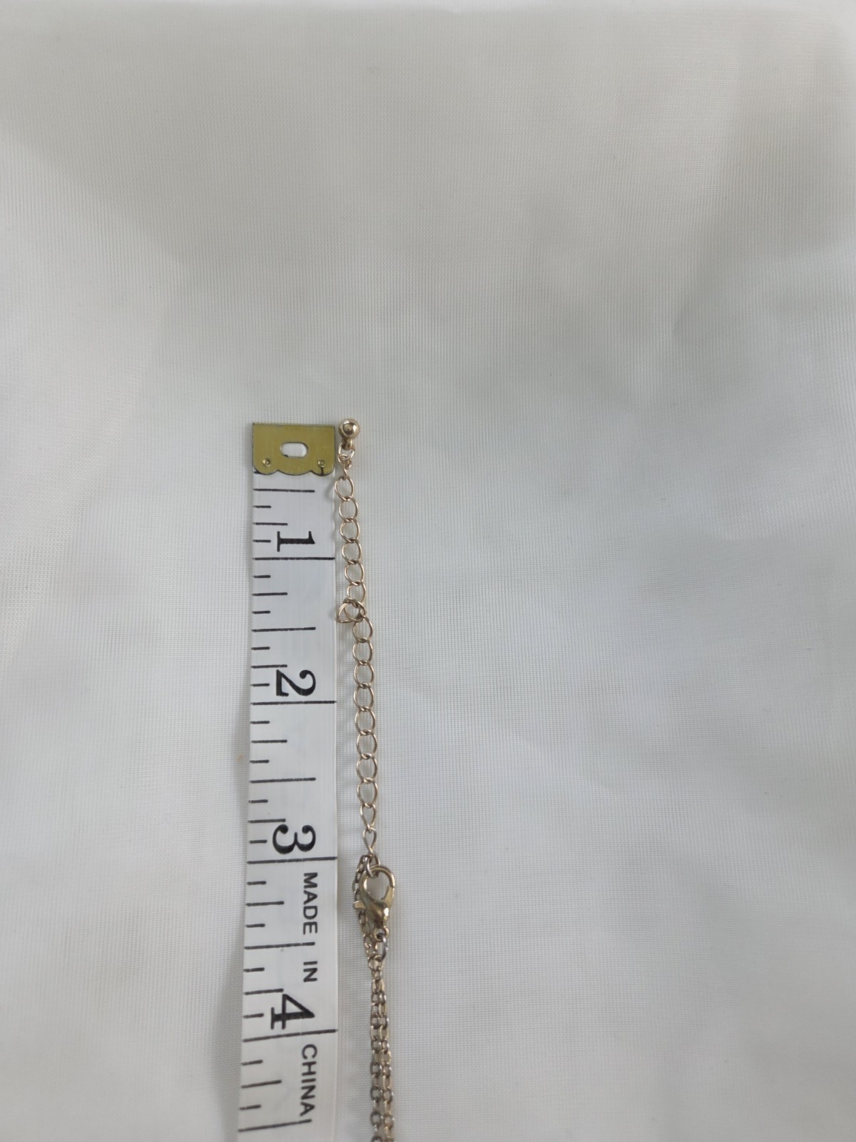Gold Tone Layered Cable Chain Necklace Teardrop Pendant, Lobster, Adjustable