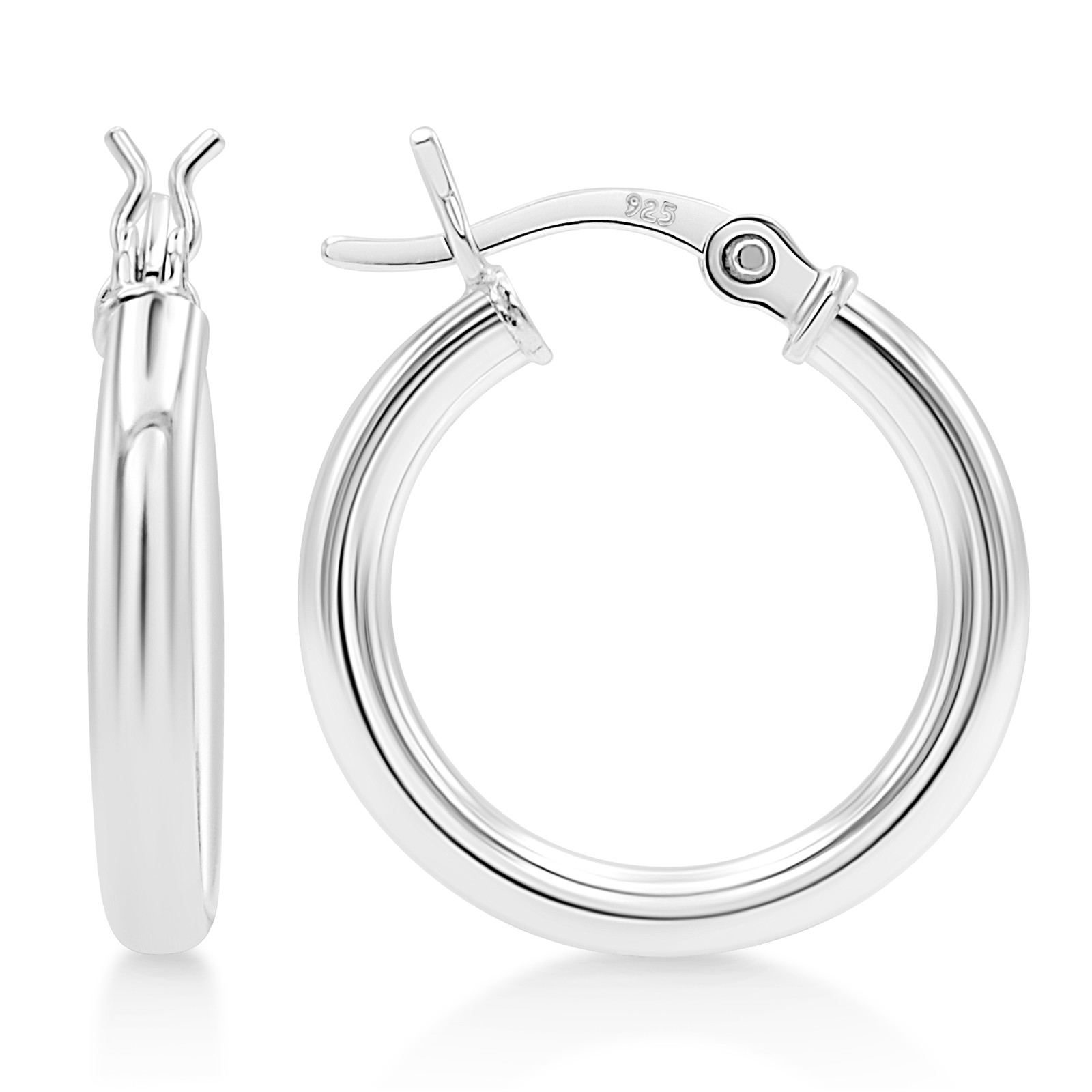 925 Sterling Silver 2.5mm Hoop Earrings – 18mm