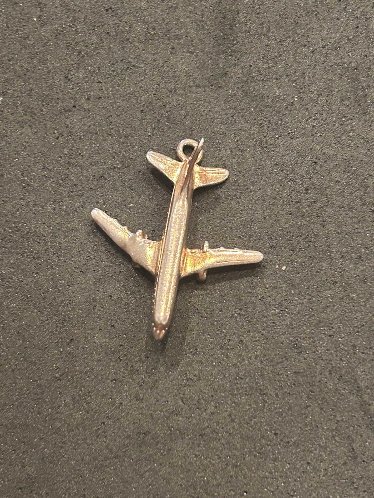 Sterling Silver 925 Airplane Transportation charm, pendant 25.7mm