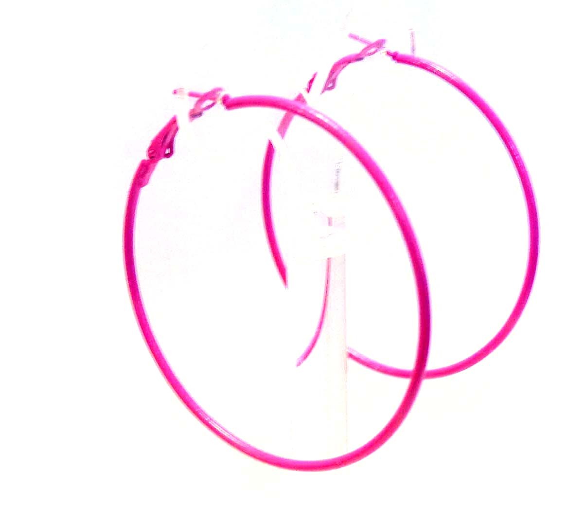 2.25 INCH HOOP SIMPLE THIN HOOP EARRINGS ASSORTED COLOR EARRINGS HOOPS