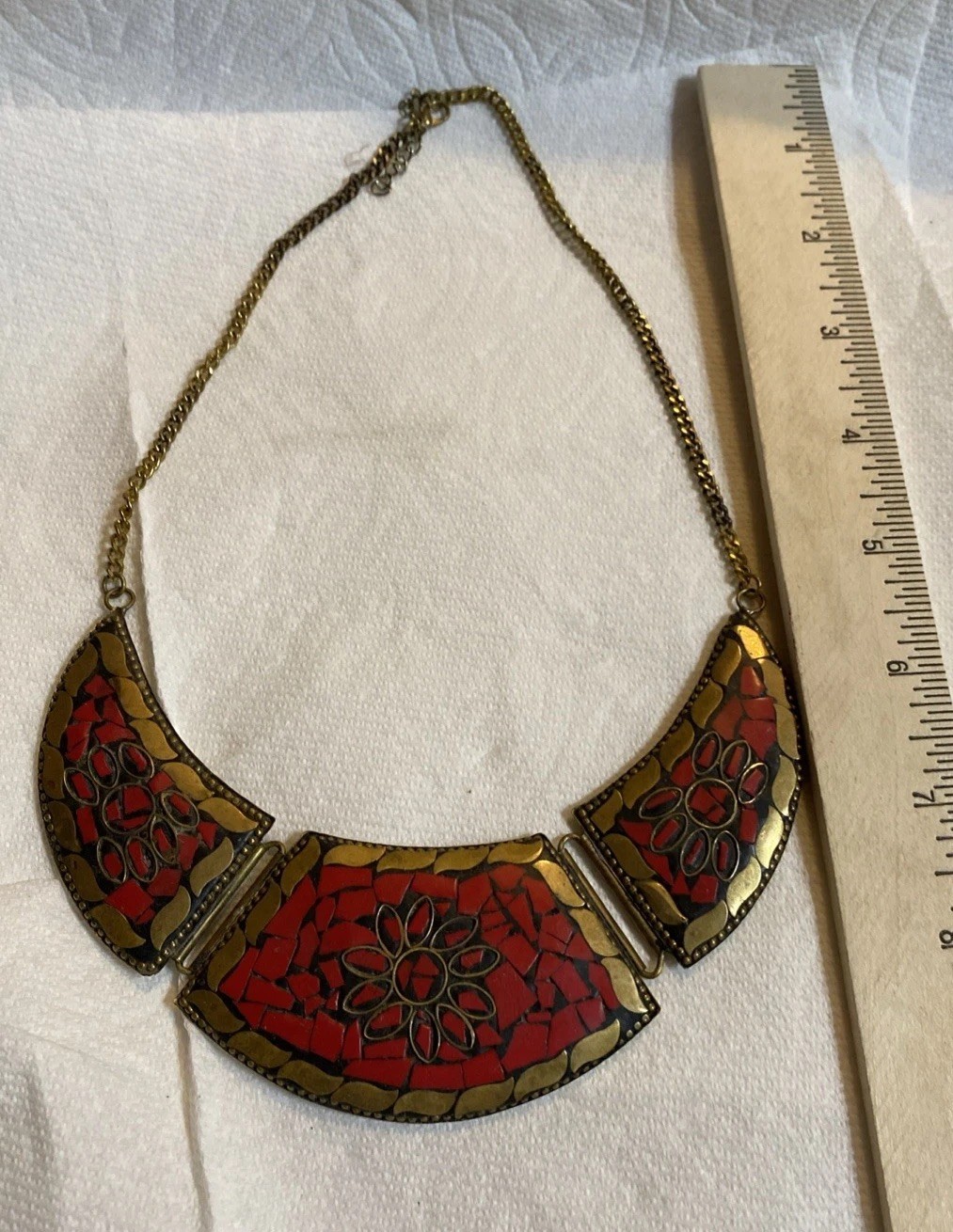 Tibetan Silver Brass Plated Gemstones Necklace Jewelry