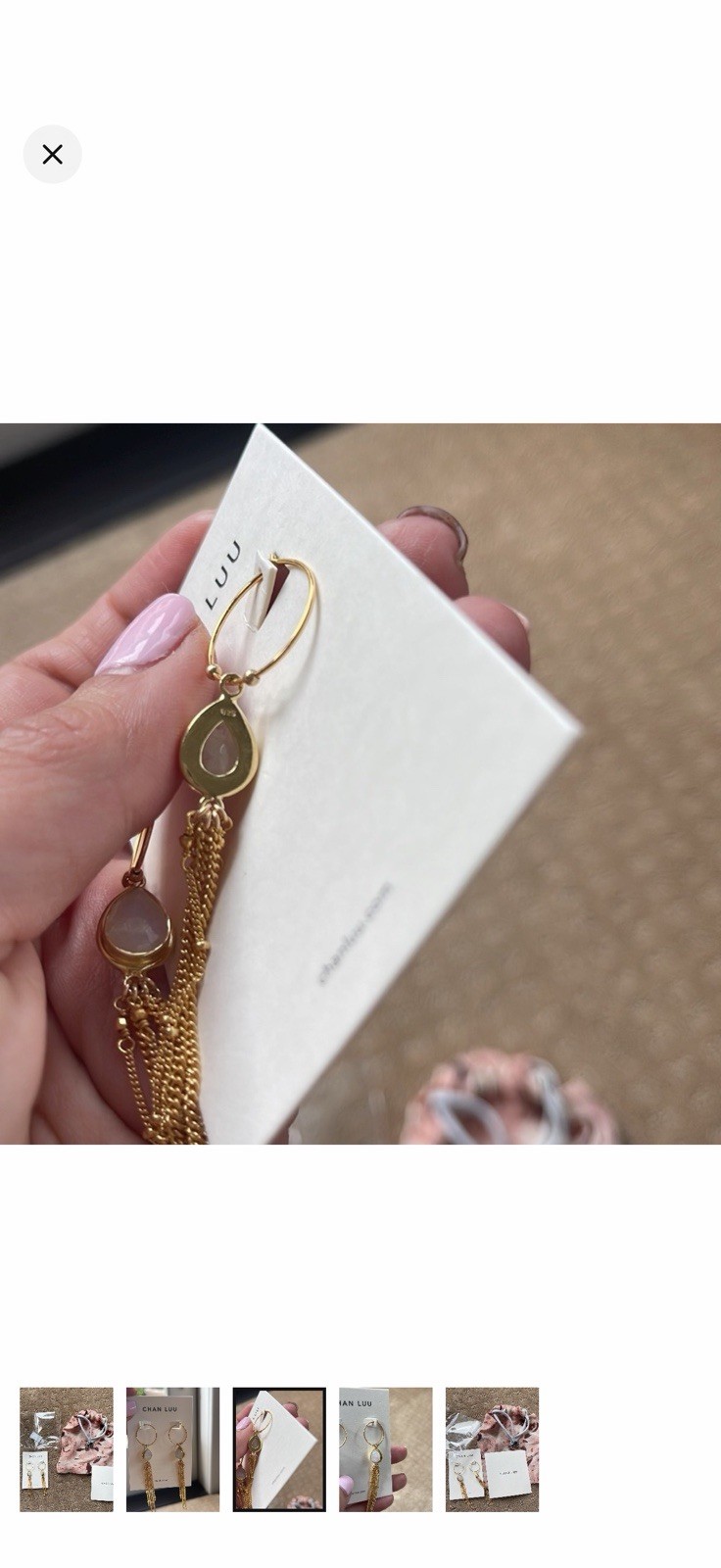 Chan Luu Gold and Pearl Earrings New