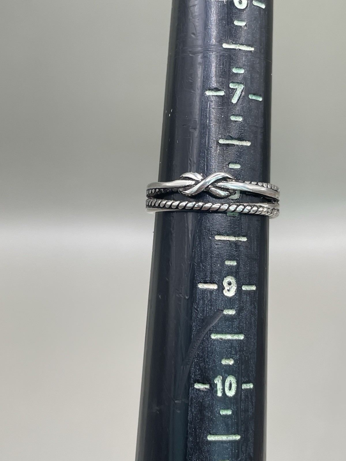 SilverTone READ NOT STERLING Infinity Love Knot Rope Open Back 8 Ring
