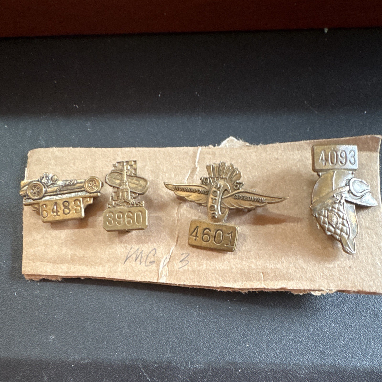 Lot of 4 Gold Metal Transportation Souvenir Pins 1953,1957,1957&1958