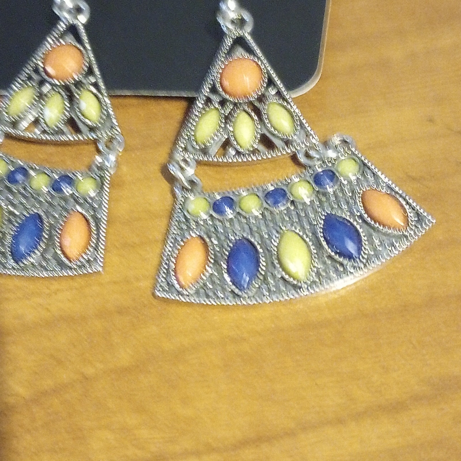 Paparazzi Dangle/Drop Multicolor Fan Earrings Silver Tone Metal Hook Closure