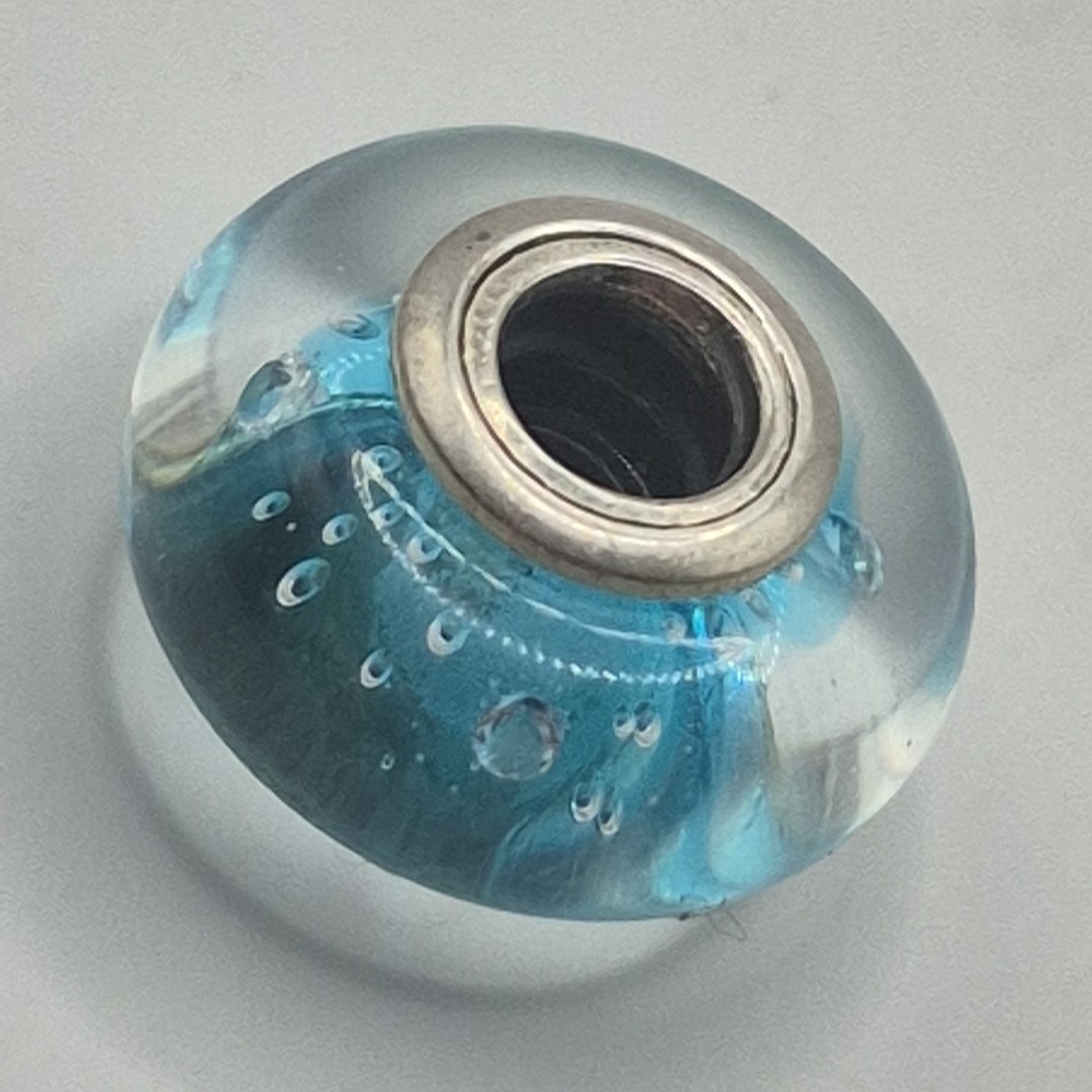 Genuine Pandora Retired Blue Effervescent Murano Glass Bead #791618CZ ALE 925