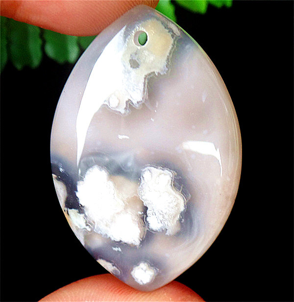 47x31x7mm Natural Cherry Blossom Agate Healing Marquise Pendant Bead DY2184