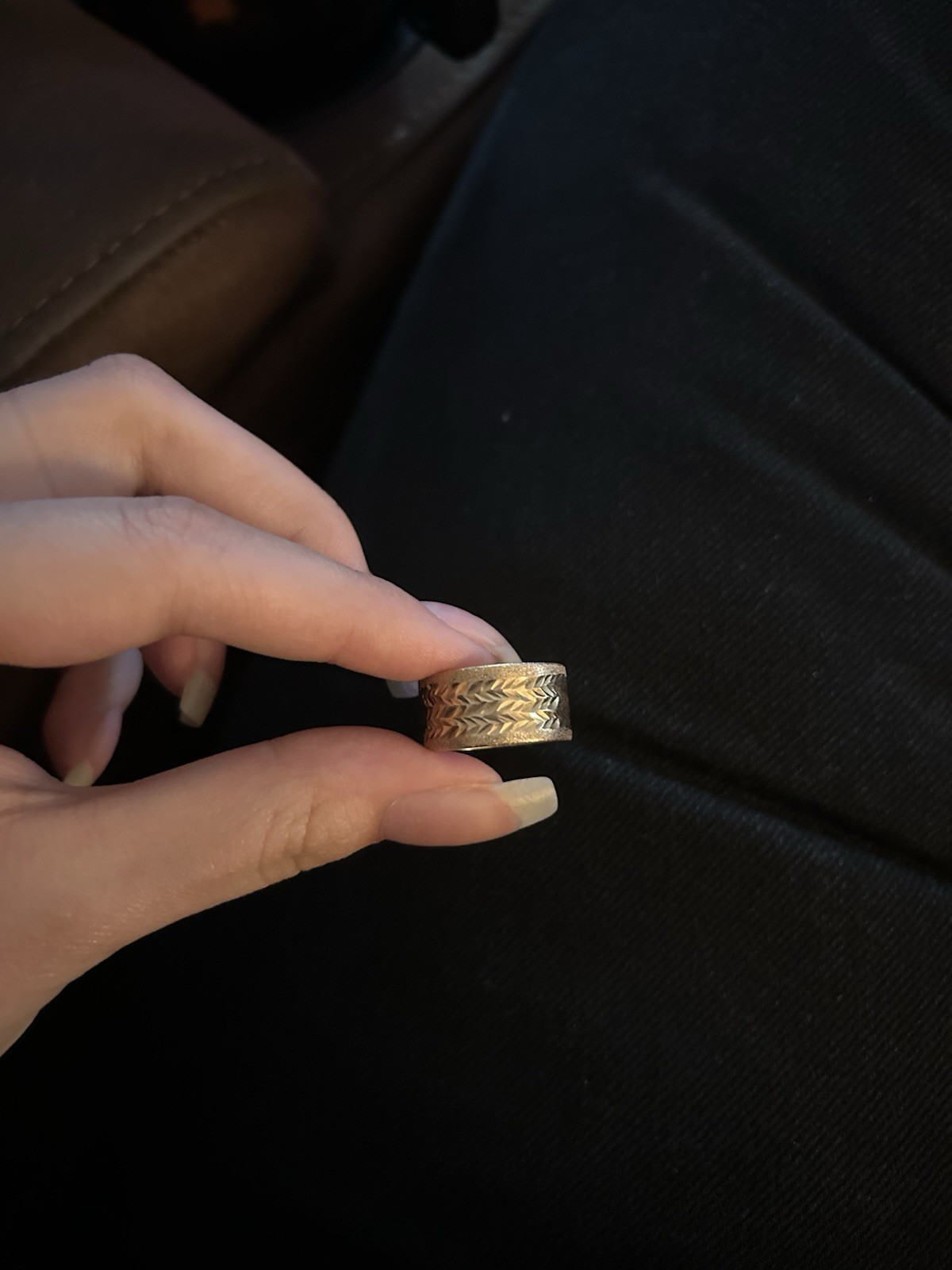 textured solid 10k gold ring