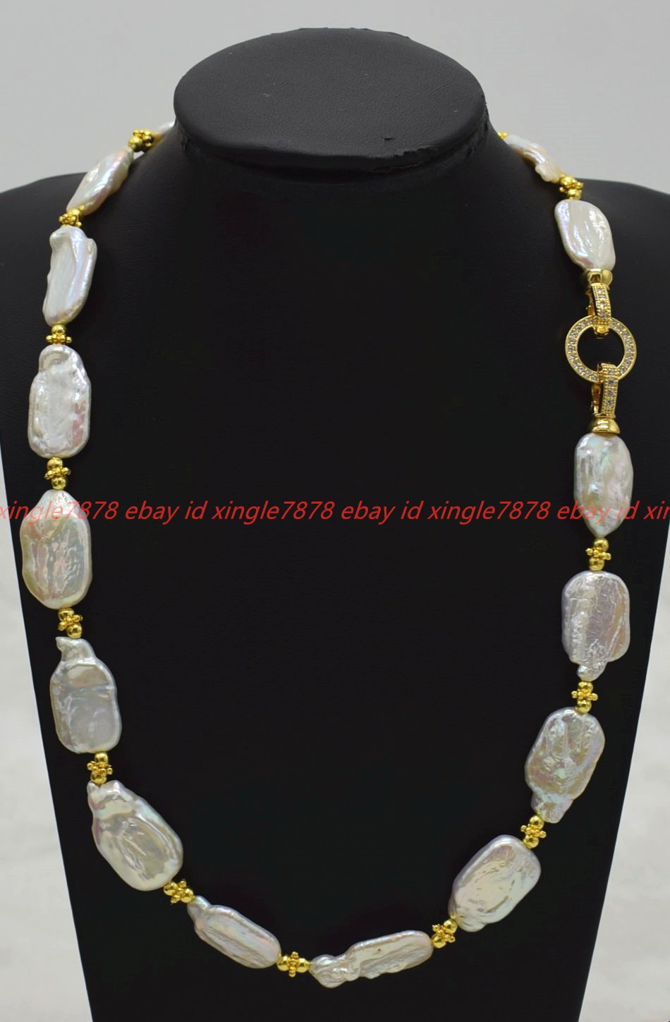 Pretty Natural 15-20mm White Baroque Pearl Gemstone Beads Necklace 16-36in