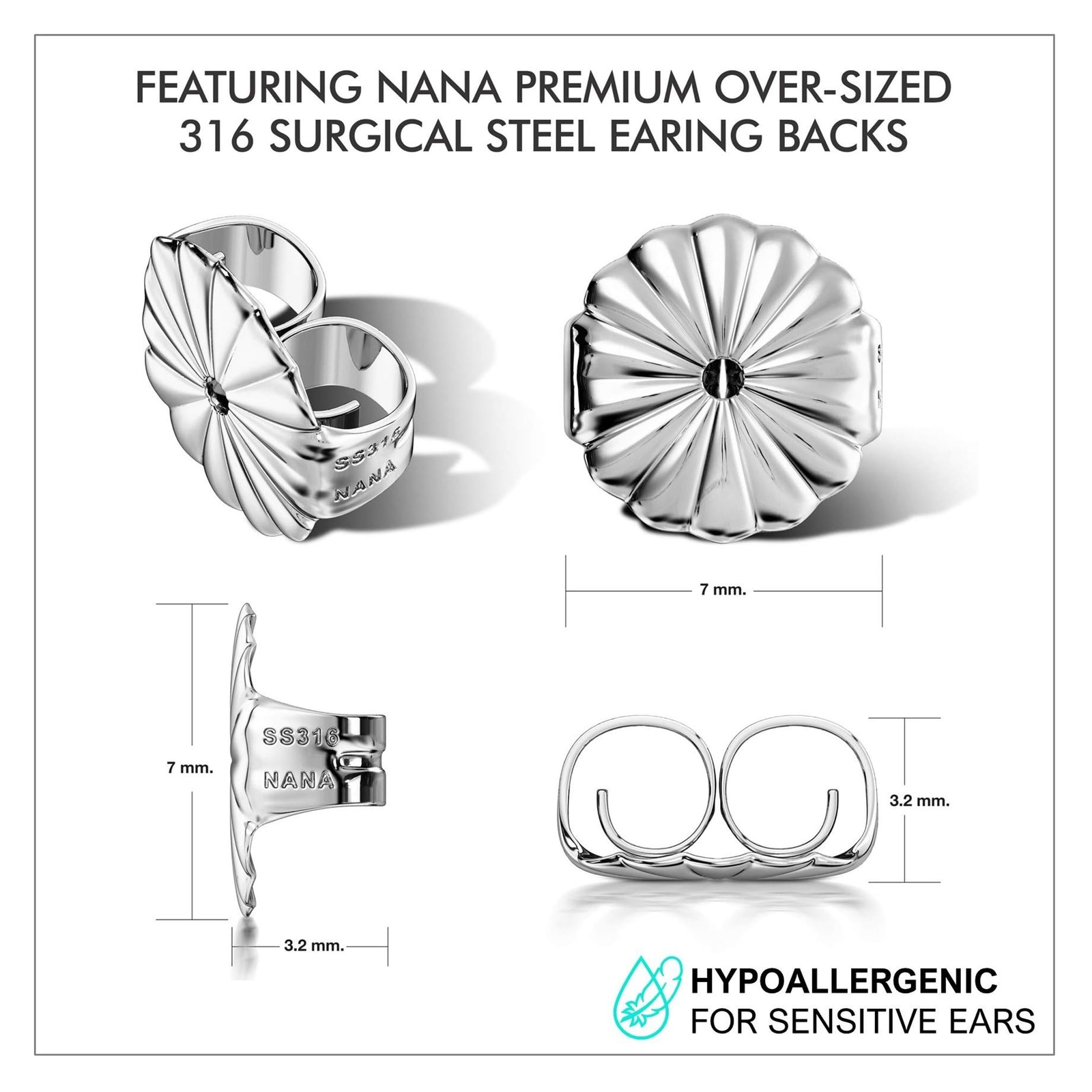0.75-4.00ctw Asscher Cut Zirconia Stud Earrings Silver & 14K Post Hypoallergenic