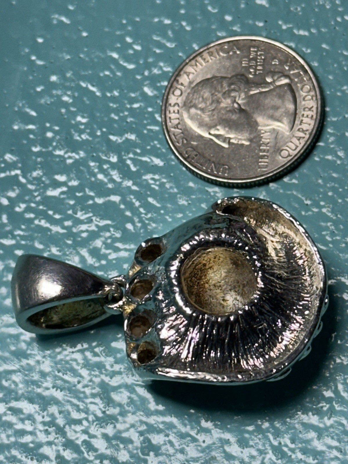 Baseball Softball Glove Silver Toned with gold toned ball Charm Pendant 30g