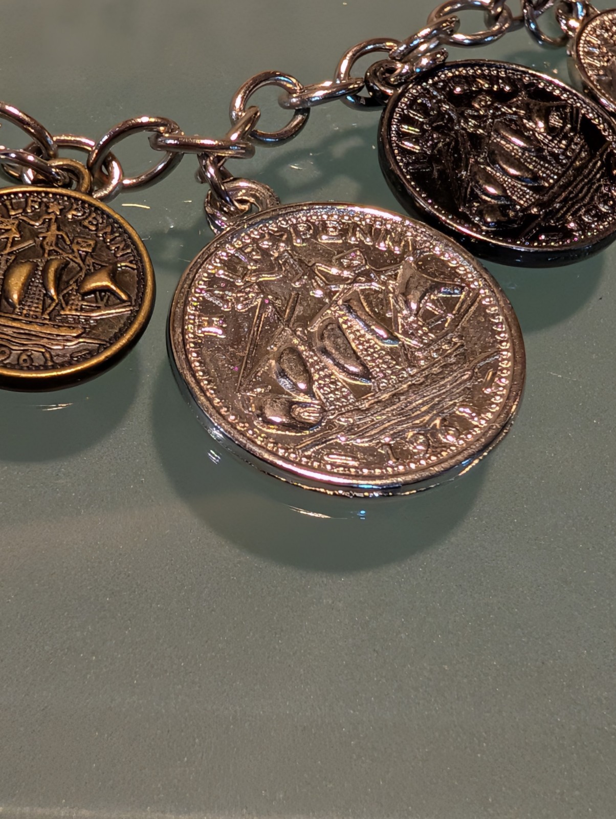 Coin Charm Bracelet Elizabeth II Australian Coins Various Sizes