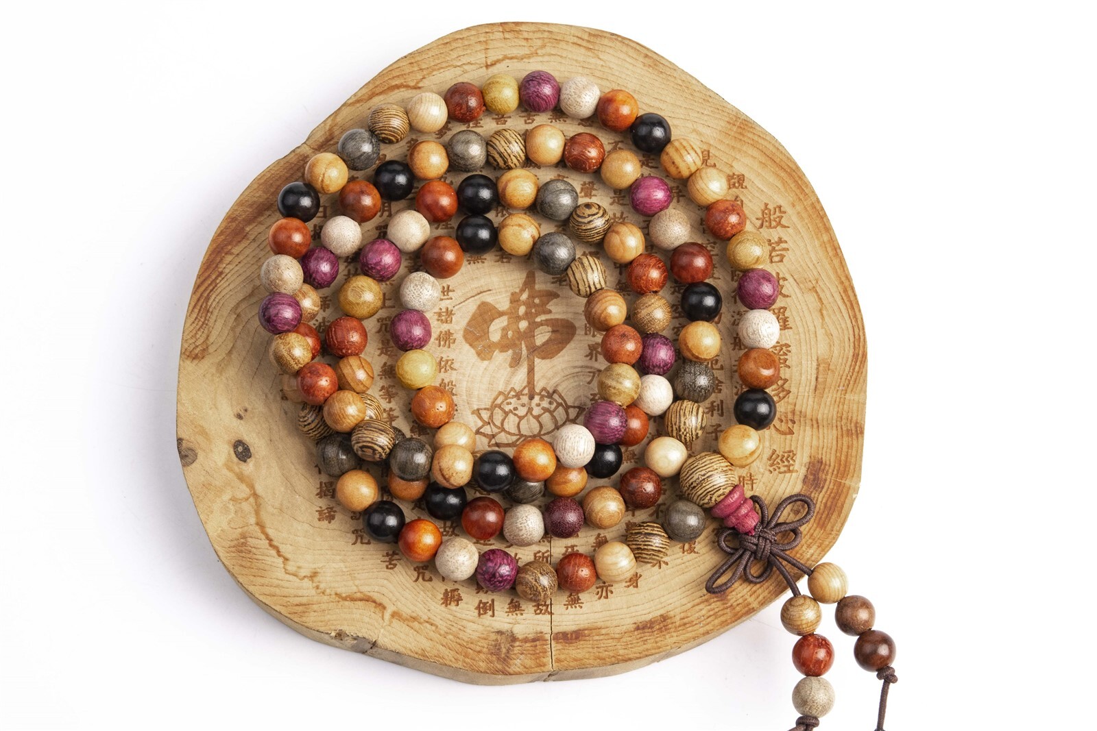 6MM 108 Pcs Mix Wood Mala Beads Natural Wood Multicolor Round Beads 26″