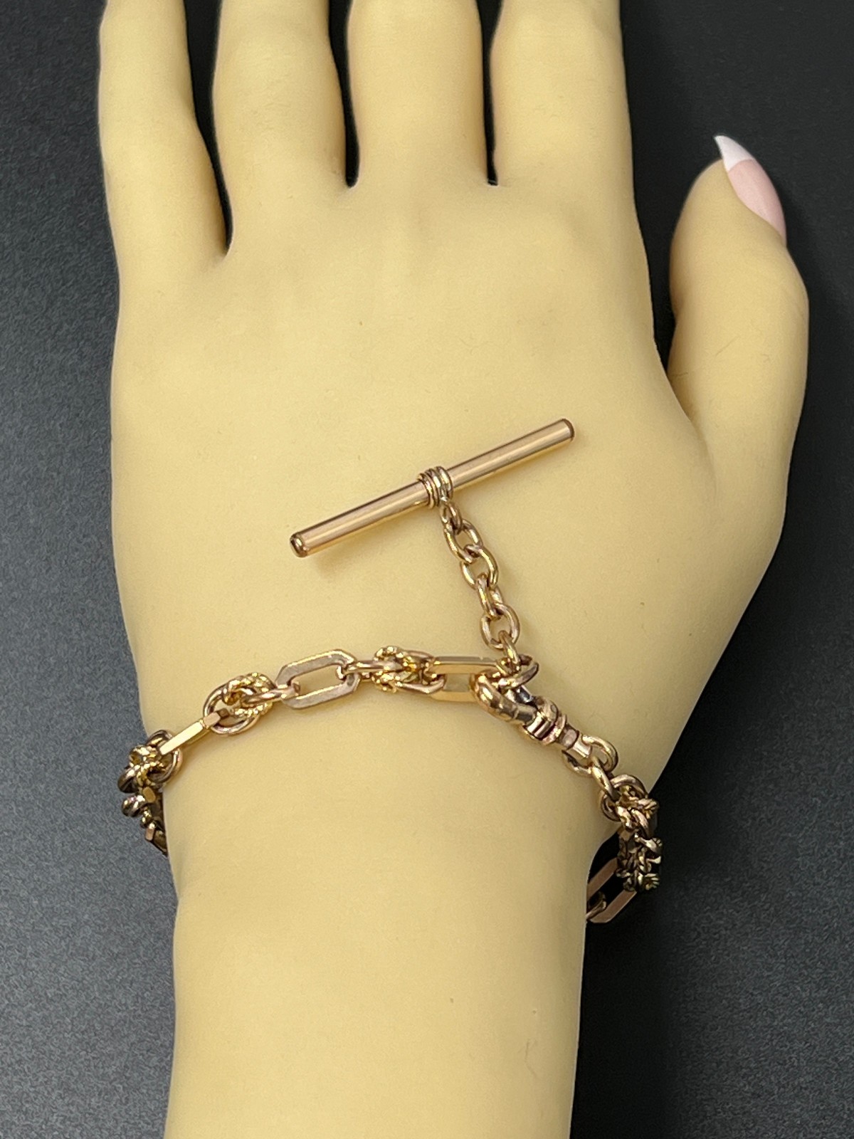 Premium Gold Plated Fob Chain Bracelet 18.21g 6mm Wide Classic Jewellery 26.5cm