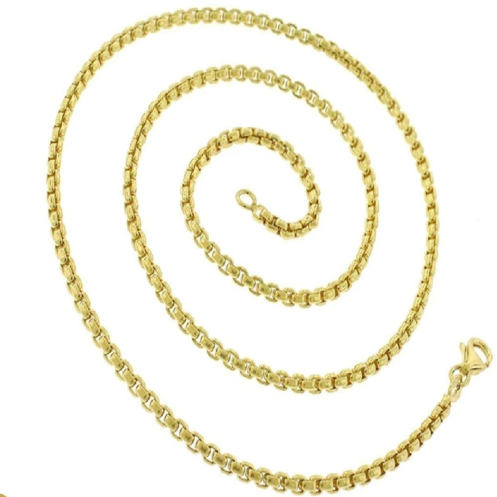 Real 18K Yellow Gold Filled 16″/18″/20″/22-32″ 4mm wide Round Box Chain Necklace