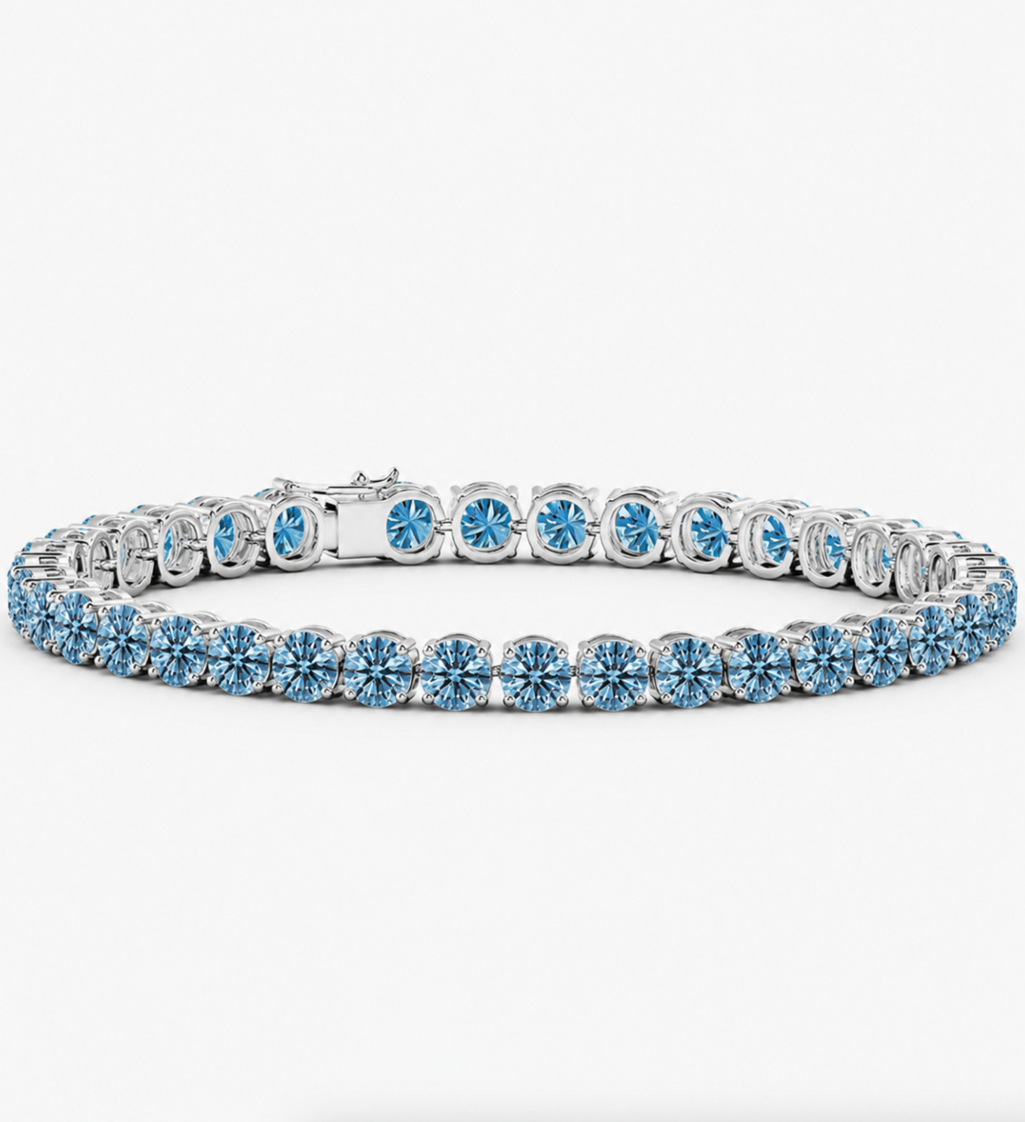 5 CT Blue Lab Grown Diamond Tennis Bracelet