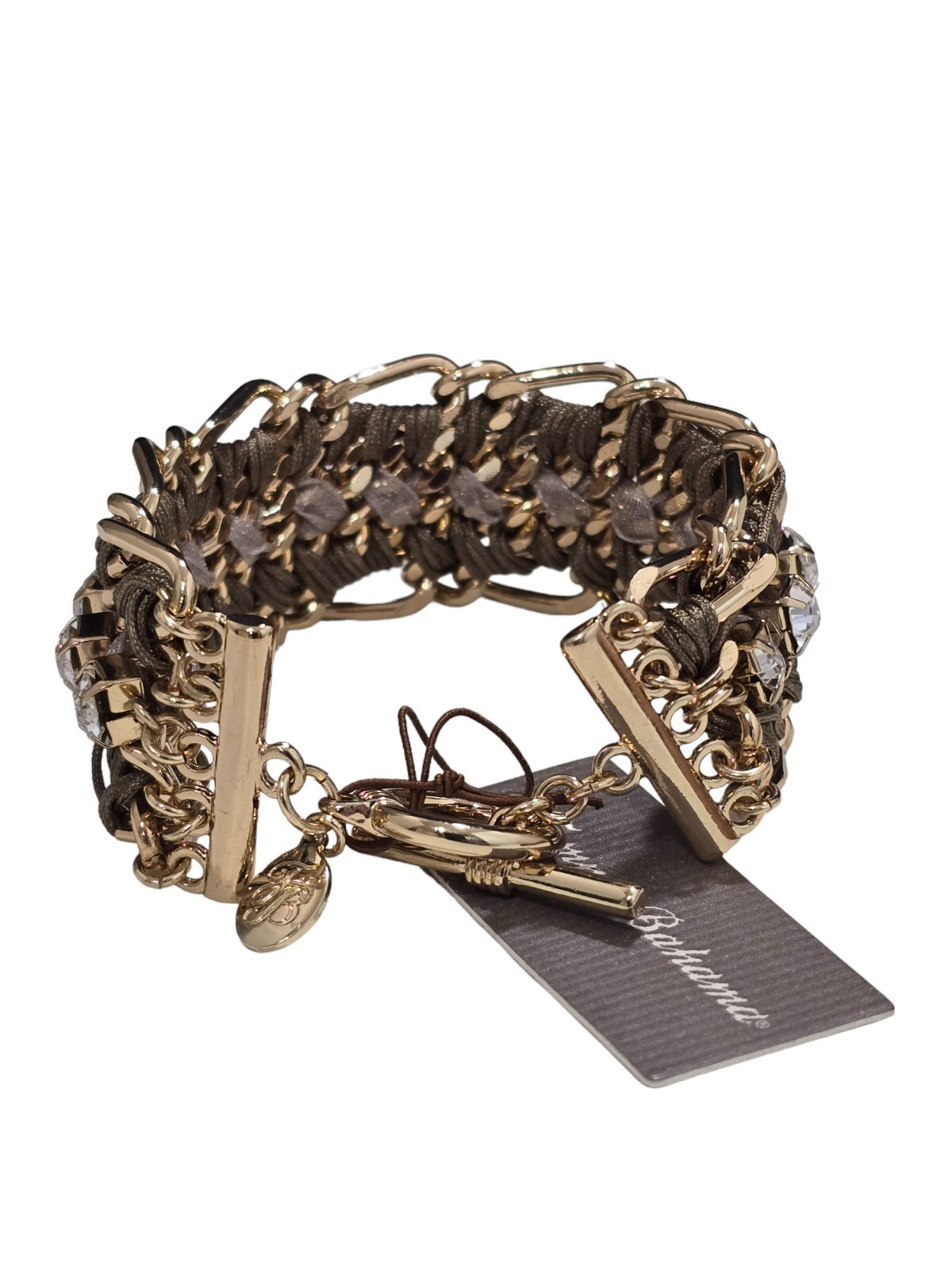 Tommy Bahama Corded Link Toggle Gold Tone Bracelet NWT