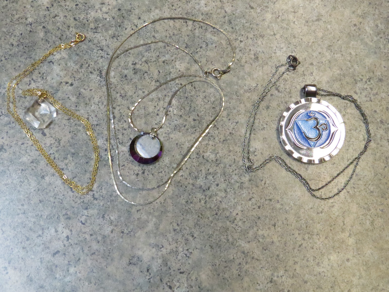 Gold And Silver Tone Necklaces , (3), Chakra, Yoga, 18″, 19″, 24″