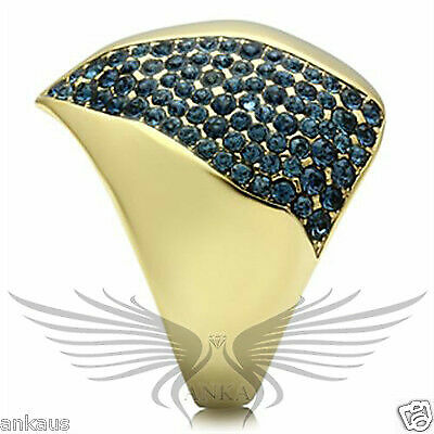 Elegant Micropaved Top Grade Crystal Cocktail Fashion Ring 5 6 7 8 9 10 Gl324