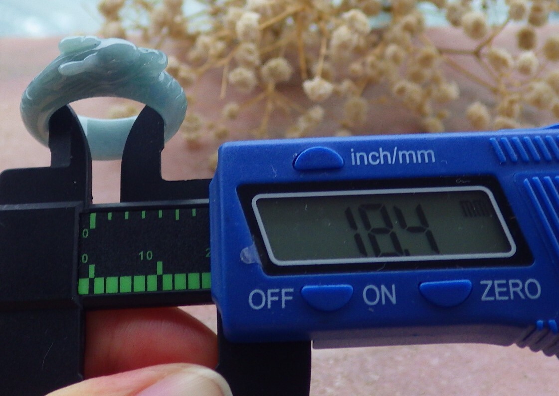 Video Certified Green Natural A Jadeite Jade Dragon Ring NO. 8 戒指 # 109140 TS