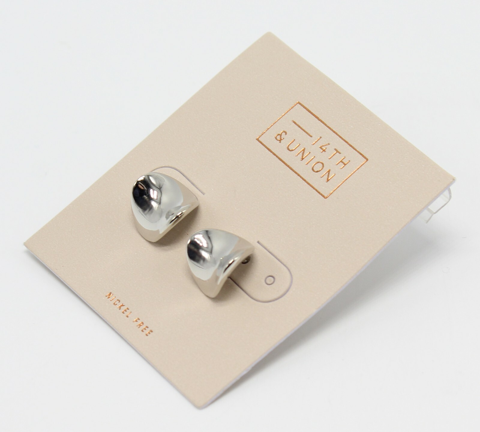 New 14th & Union Concave Silver Stud Earrings from Nordstrom Rack #E1343