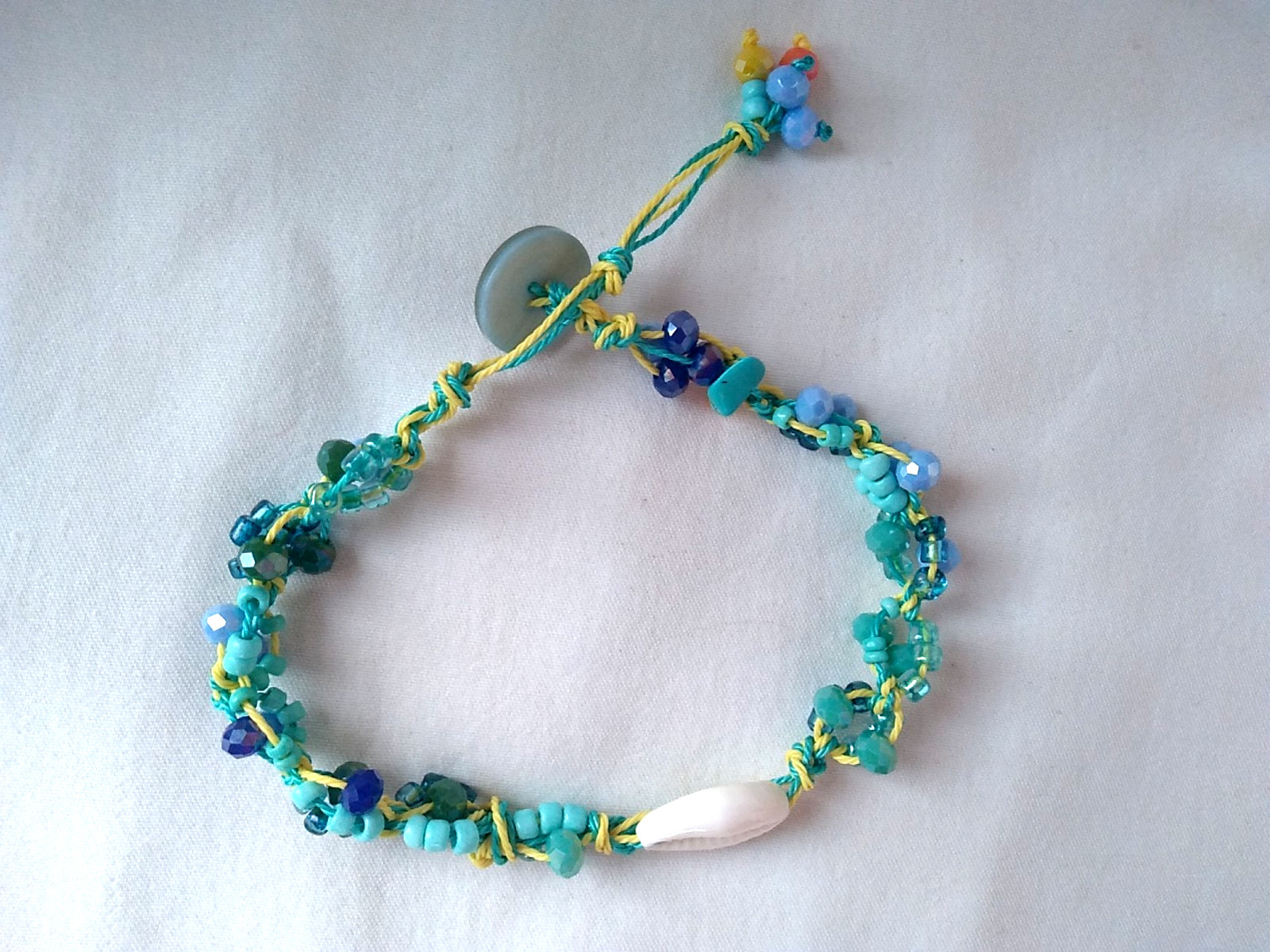 Beaded Macrame Anklet 10-12″ Adj Anklet Bracelet Boho Jewelry US Seller New