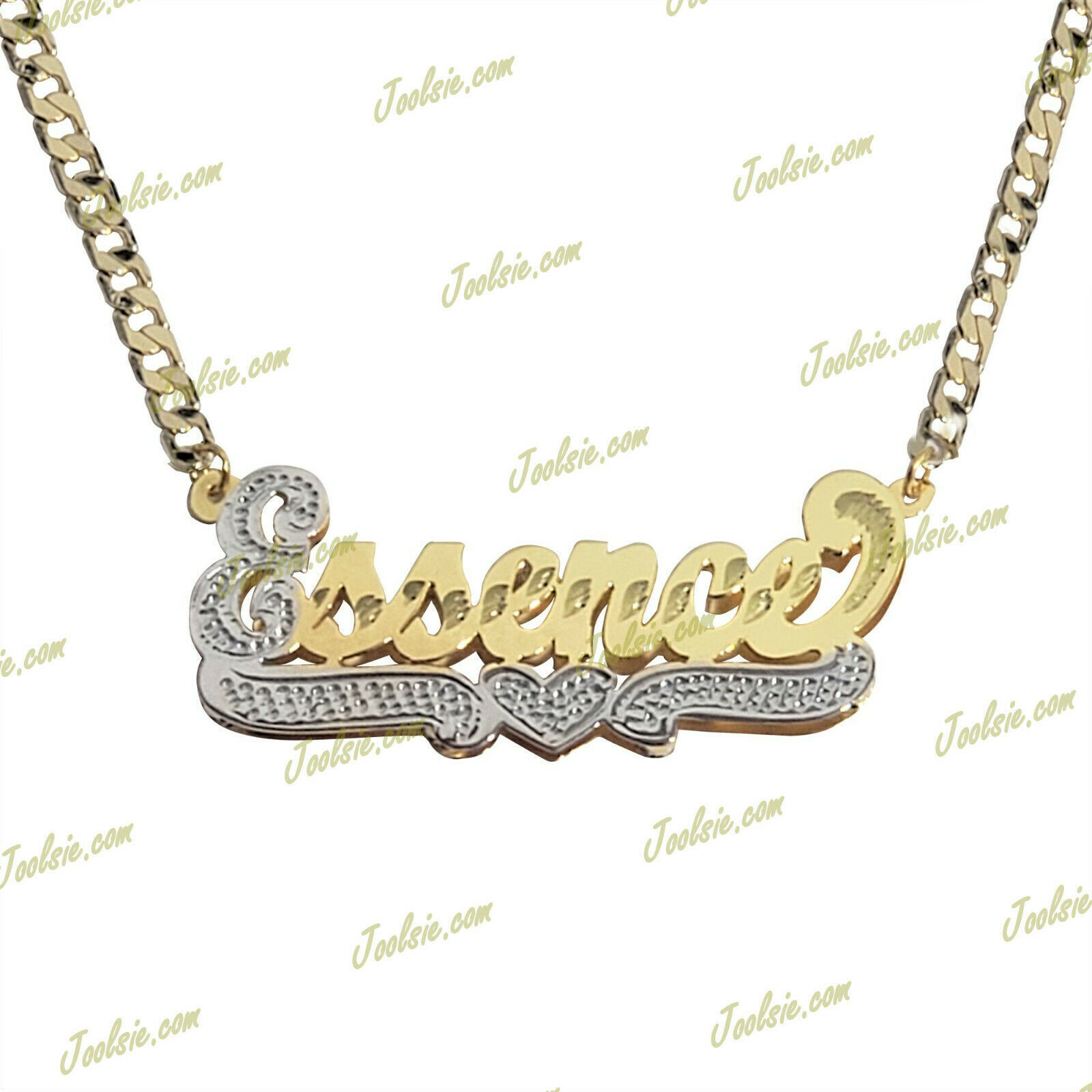 Personalized Gold Plated / 2TONE / SILVER DOUBLE Name Plate Necklace ANY NAME