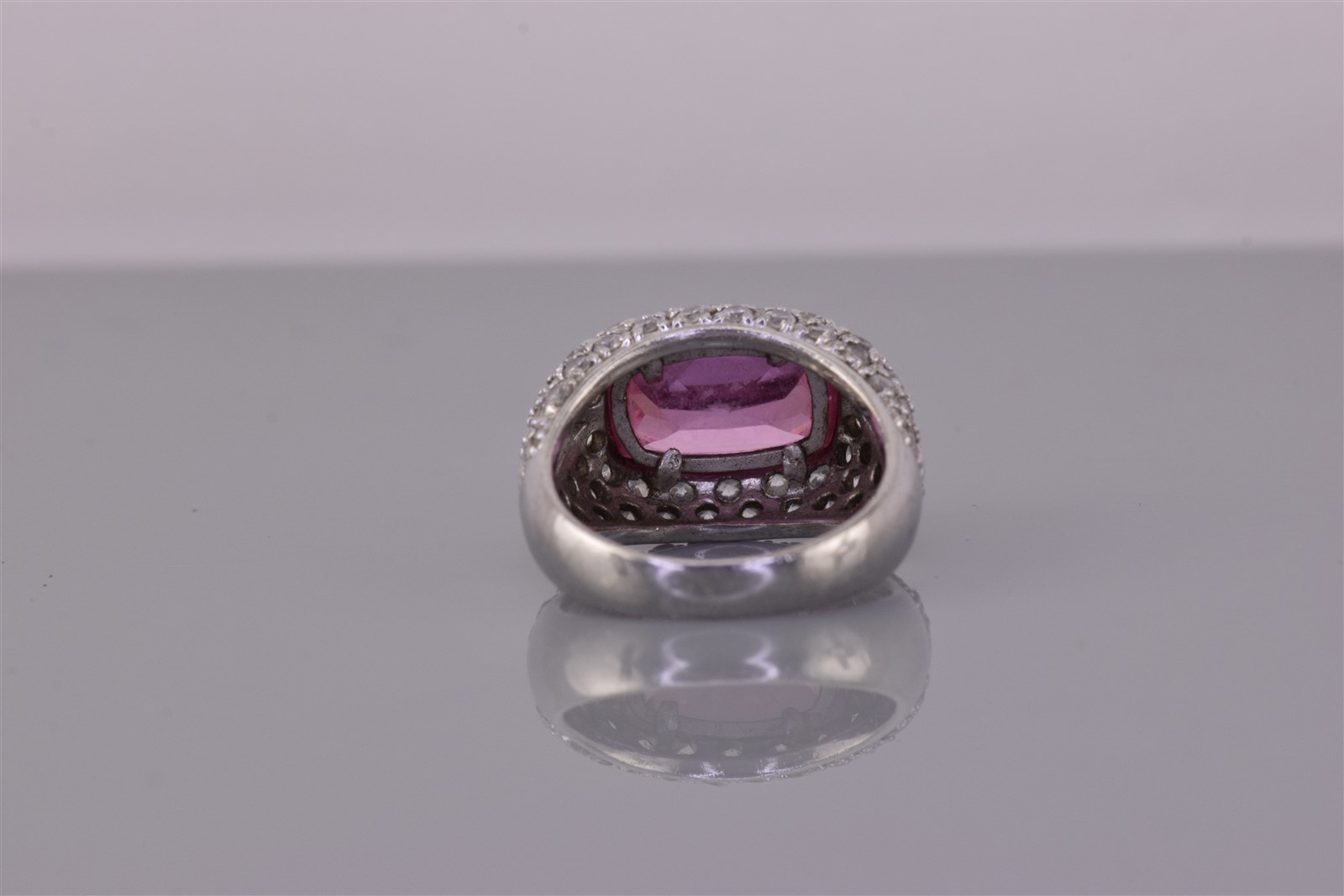 Ross Simon Sterling Silver Pink & White Cubic Zirconia Band Ring 925 Sz: 6