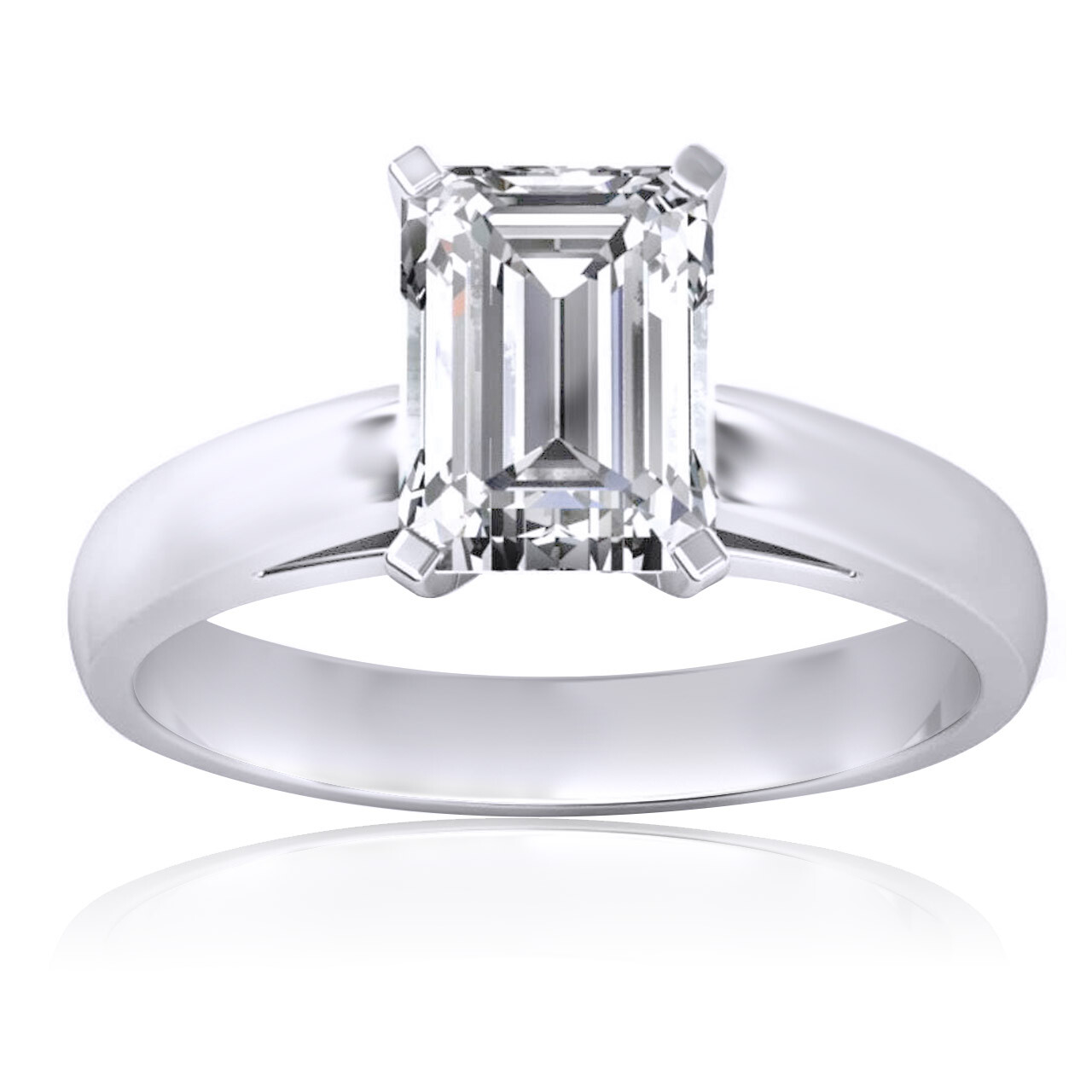 2.50 Ct Emerald Cut Cathedral Engagement Ring 14K Gold