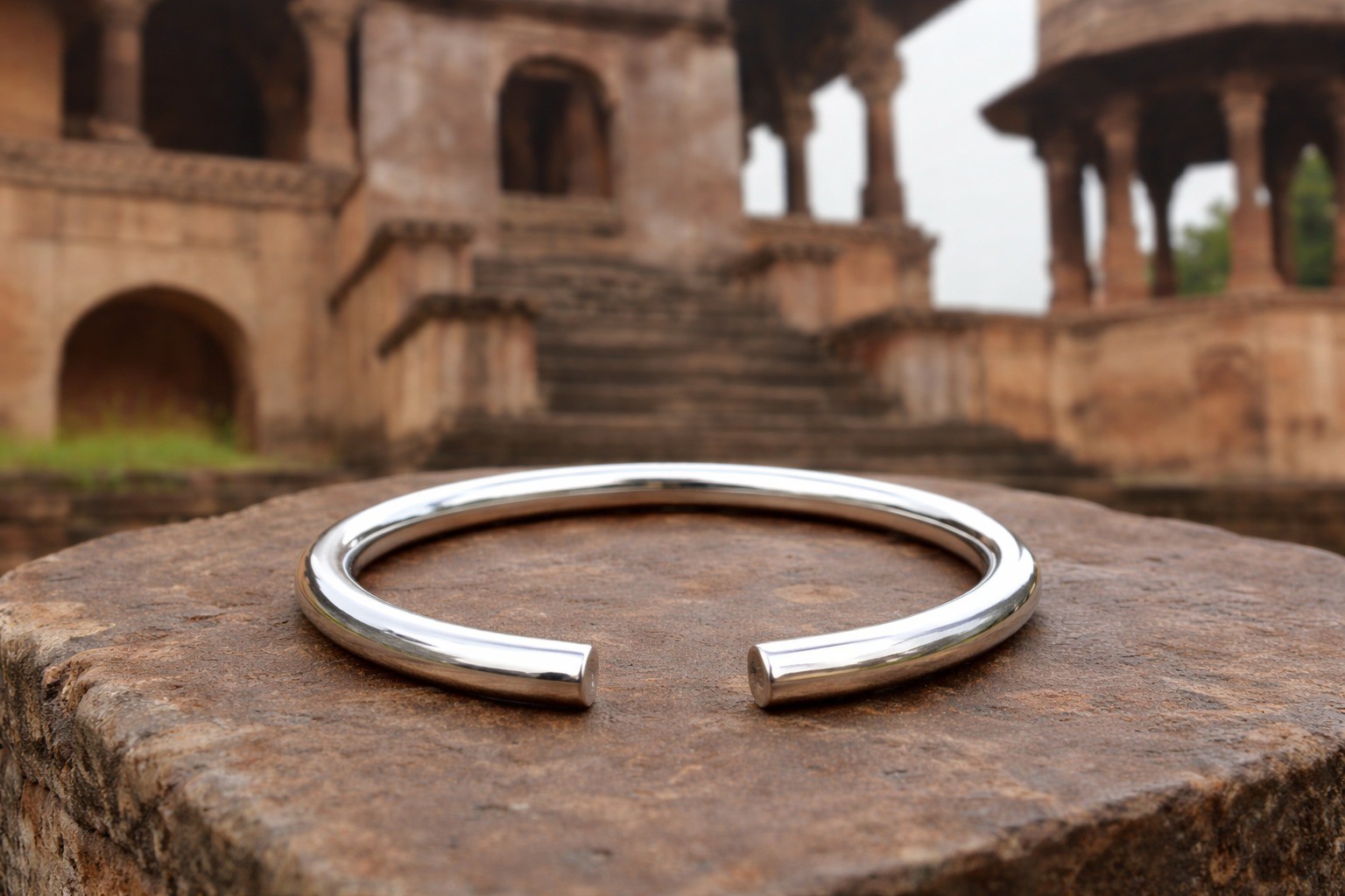 Thick Heavy Sterling Silver Ankle bangle, 925 Silver Plain Adjustable Bangle | H