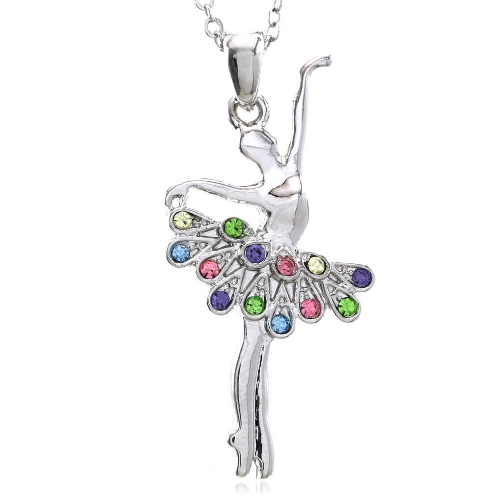 Multicolor Ballerina Necklace Pendant Ballet Dance Charm Gift for Girls Teens t2