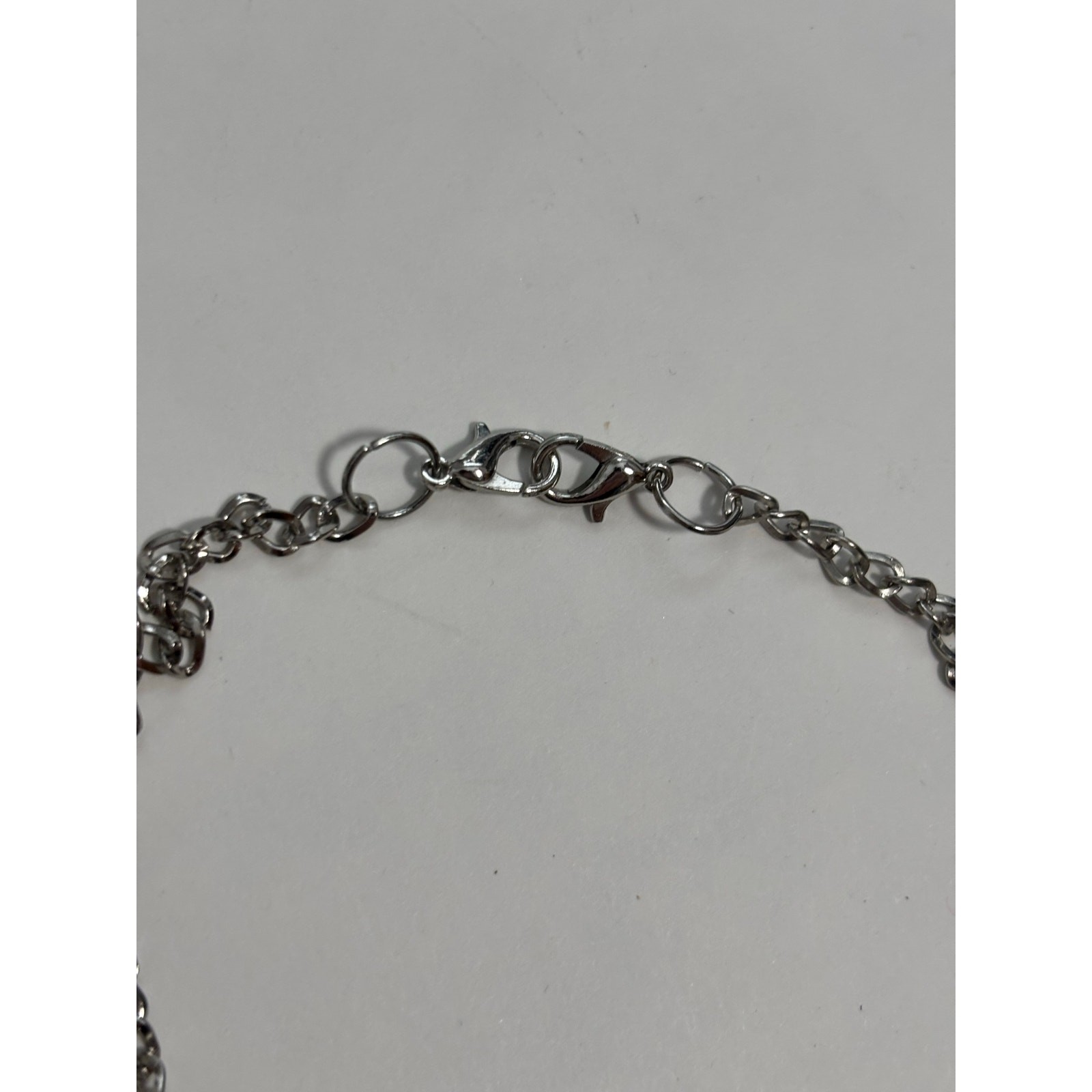 Women’s Silver Tone Chain White Beaded Layered Necklace Timeless Classic BOHO