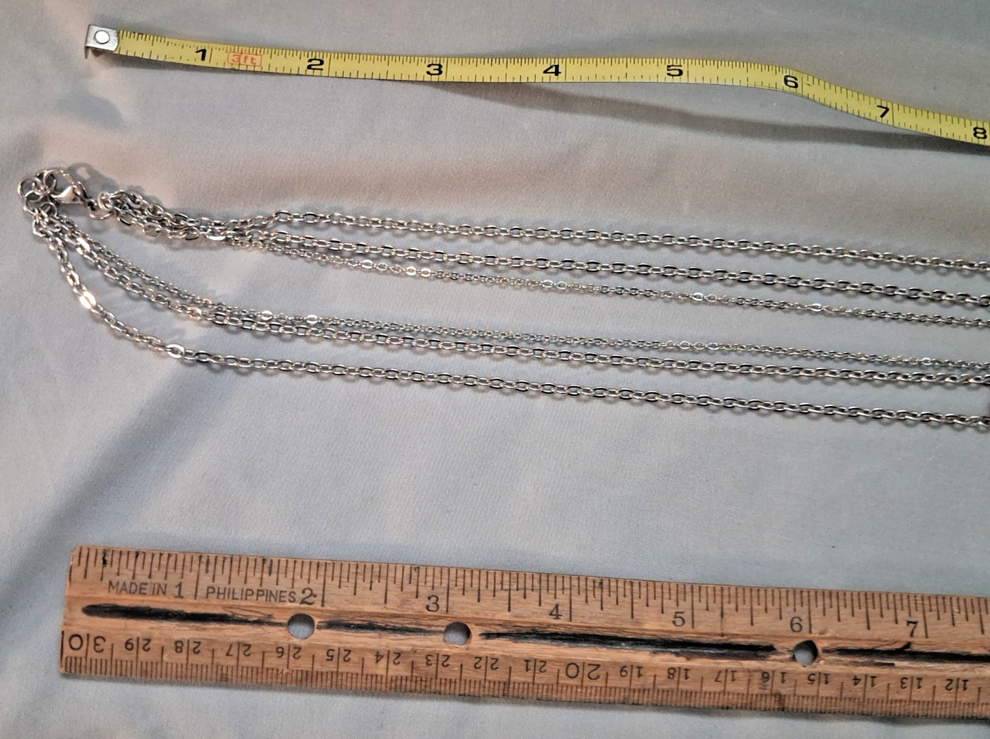 36″ Chisel Stainless Steel Multi Triple Strand Red Pink Bead Long Necklace