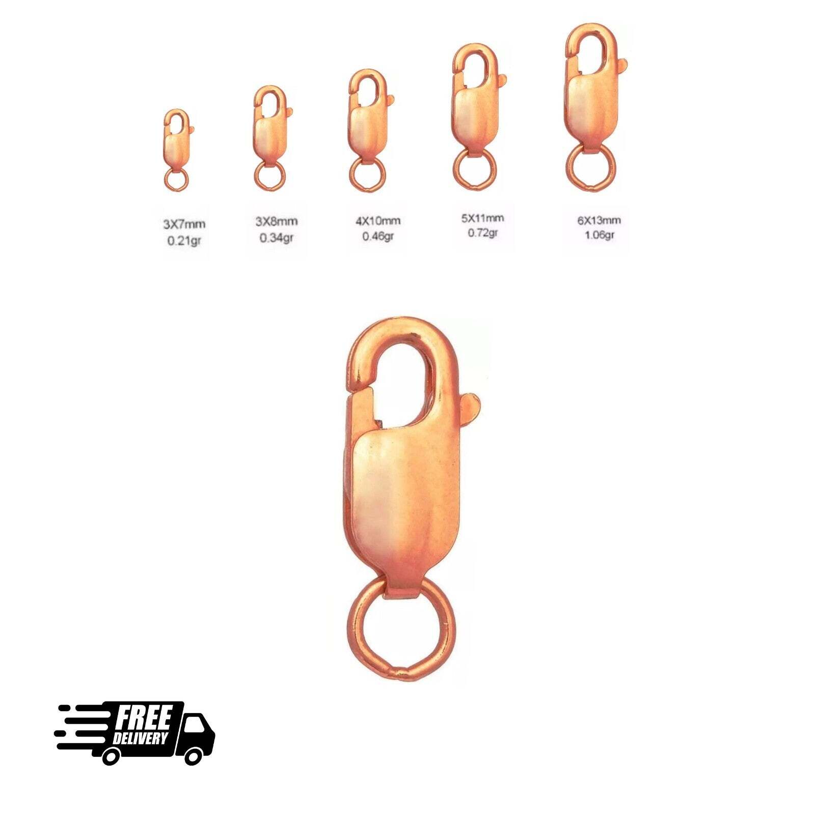 14K Rose Gold Lobster Claw Clasp Lock Finding – Bracelet Chain Necklace