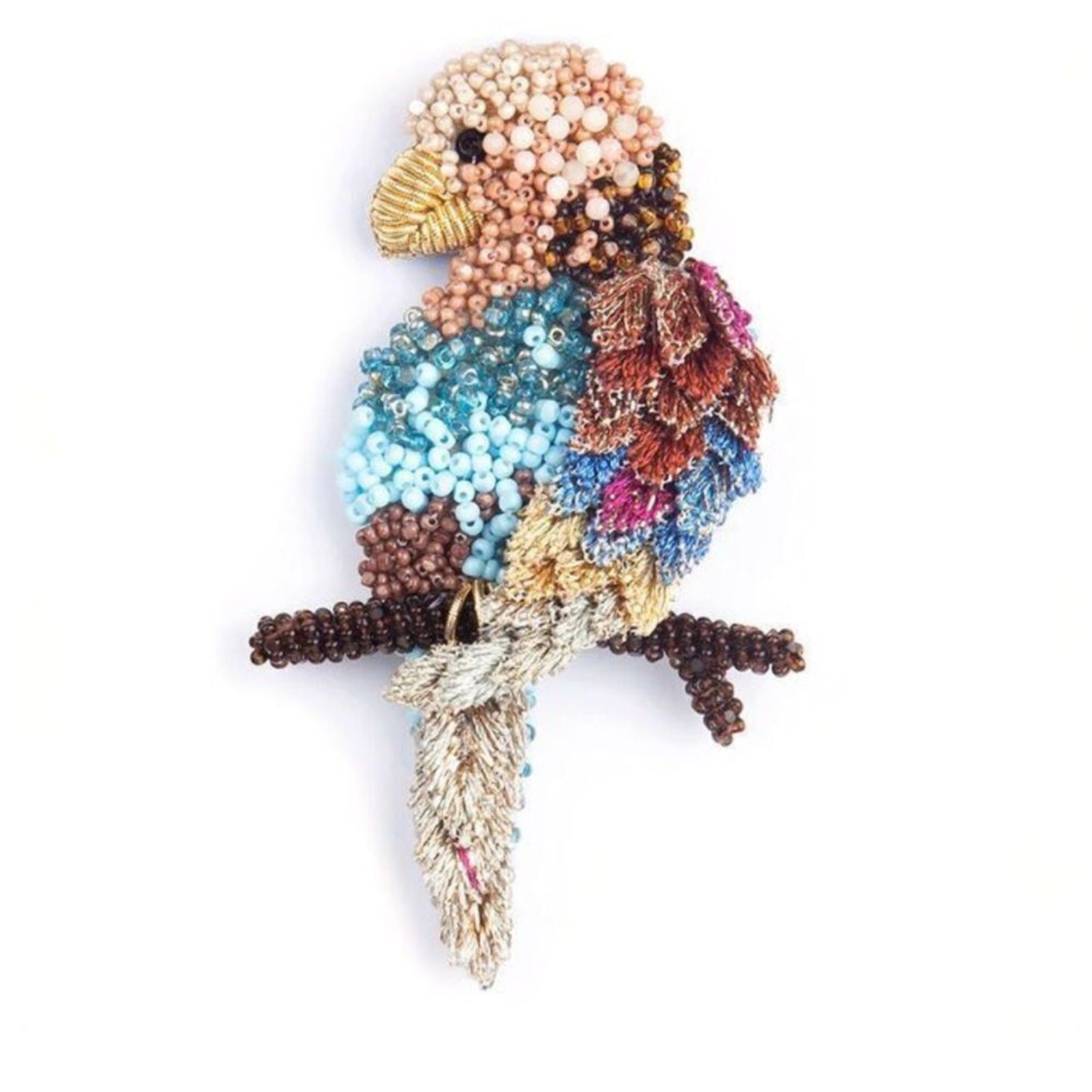 NWT Deepa Gurnani Macaw Tropical Brooch Jewelry Pouch Included
