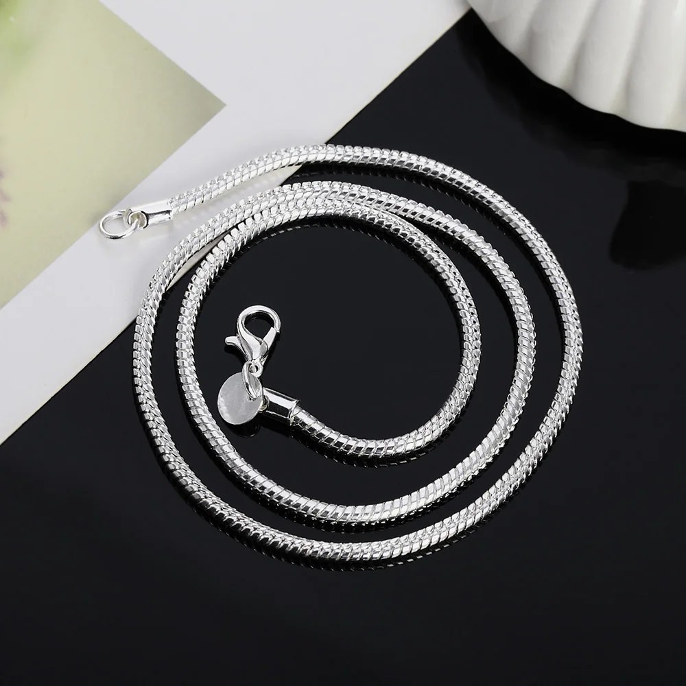 Men&Women’s 925 Sterling Silver Tarnish-Free Italian Snake Chain Necklace 16-30*