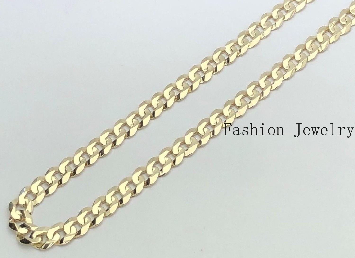 14k Yellow Gold Solid Curb Cuban Link Chain Necklace 26″ 9mm 55.1 grams