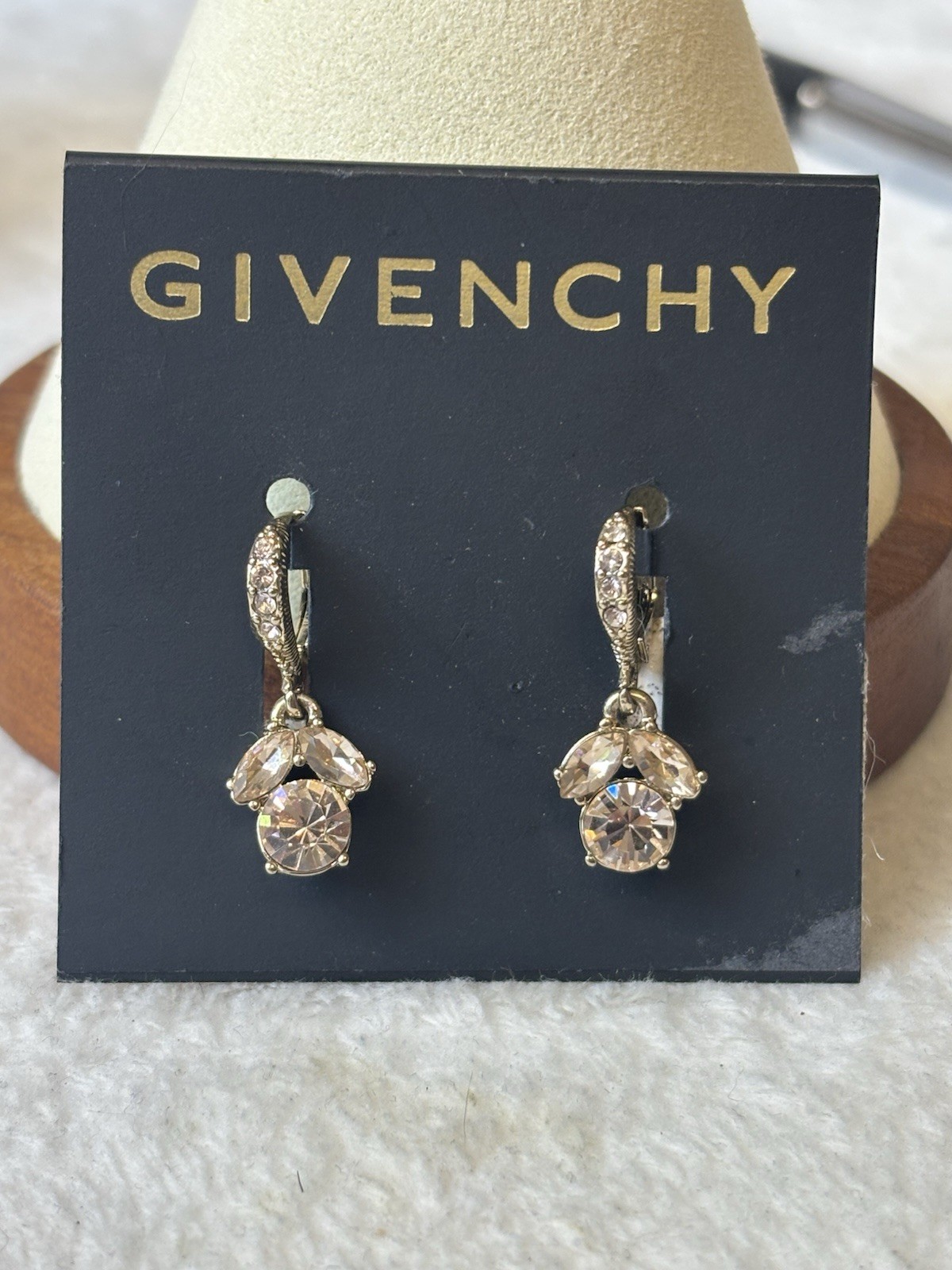 Givenchy 1” Gold Tone Dangle Earrings NWT