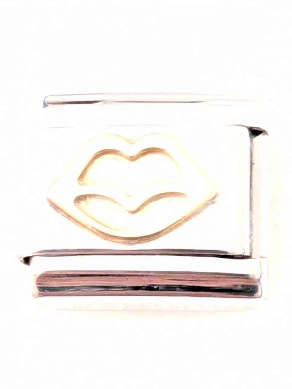 Authentic Nomination Gold Lips Kiss Classic Italian Charm Classic 9mm E229