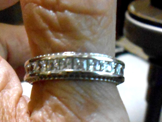 Sterling silver Cubic zerconia thumb or band ring, size 9