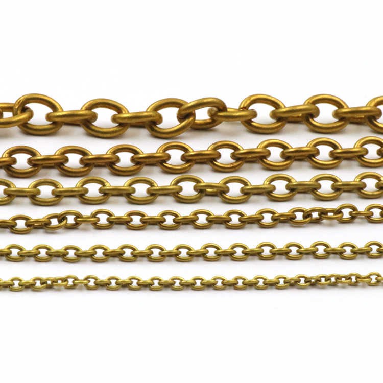 Solid Brass Chain 4-15mm Width Necklace Jewelry Bags Craft Chain Sold Per Meters