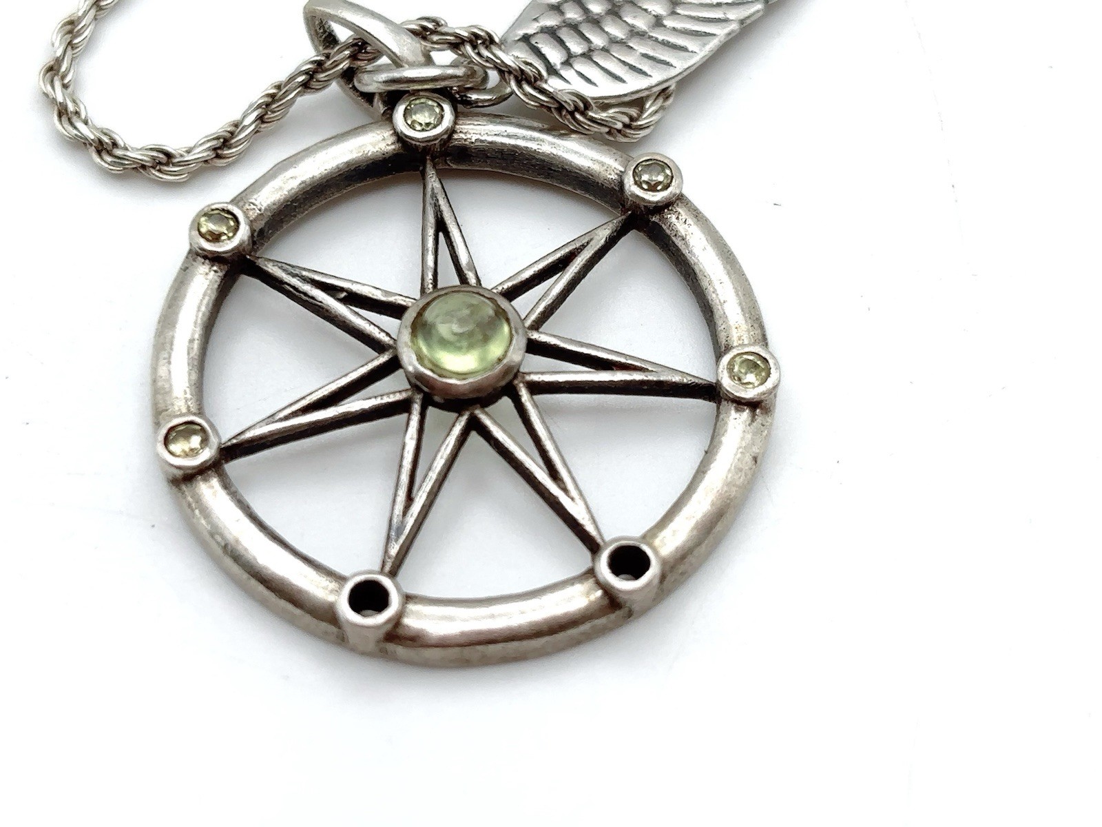 Sterling Silver Necklace Chain Circle Star Angel Wing Missing Stones 925