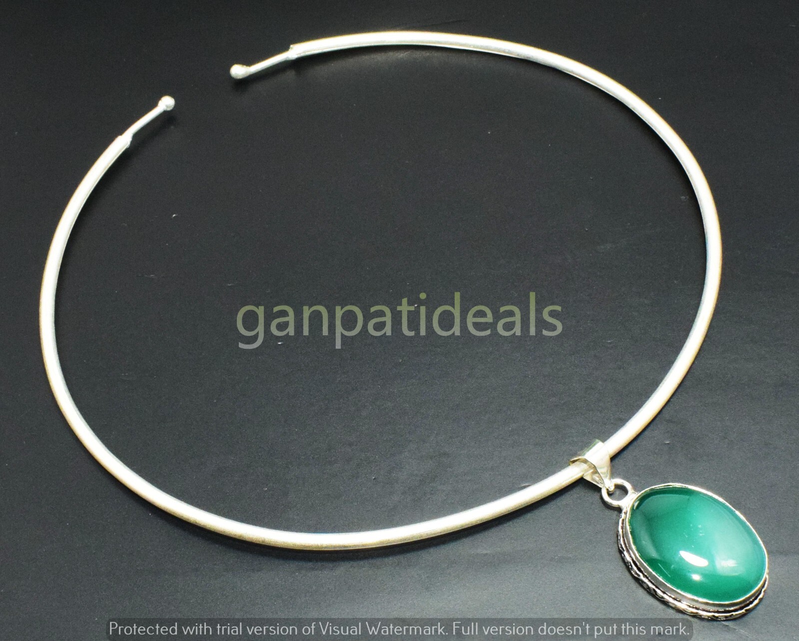 1pcs Green Onyx Choker Pandant Necklace Set Beautiful Flexible & Easy to Wear