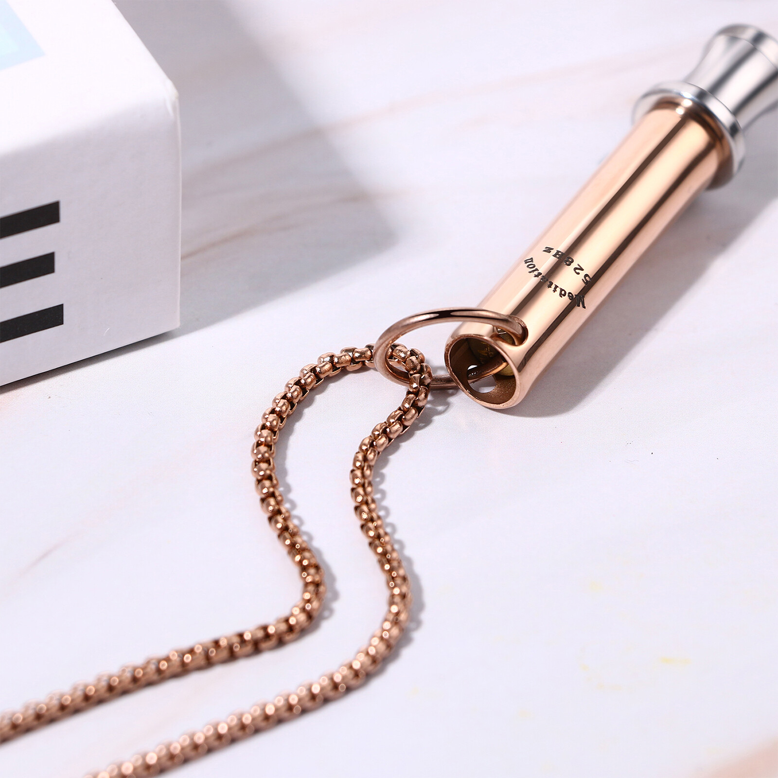 Love Tuner 528 Hz Quit Smoking Whistle Anxiety Relief Mindful Breathing Necklace
